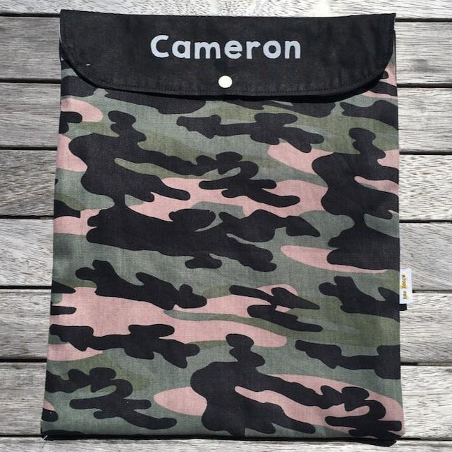 Camo, Personalised Book Bag