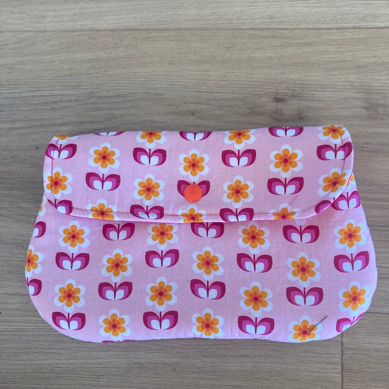 Pink floral pouch