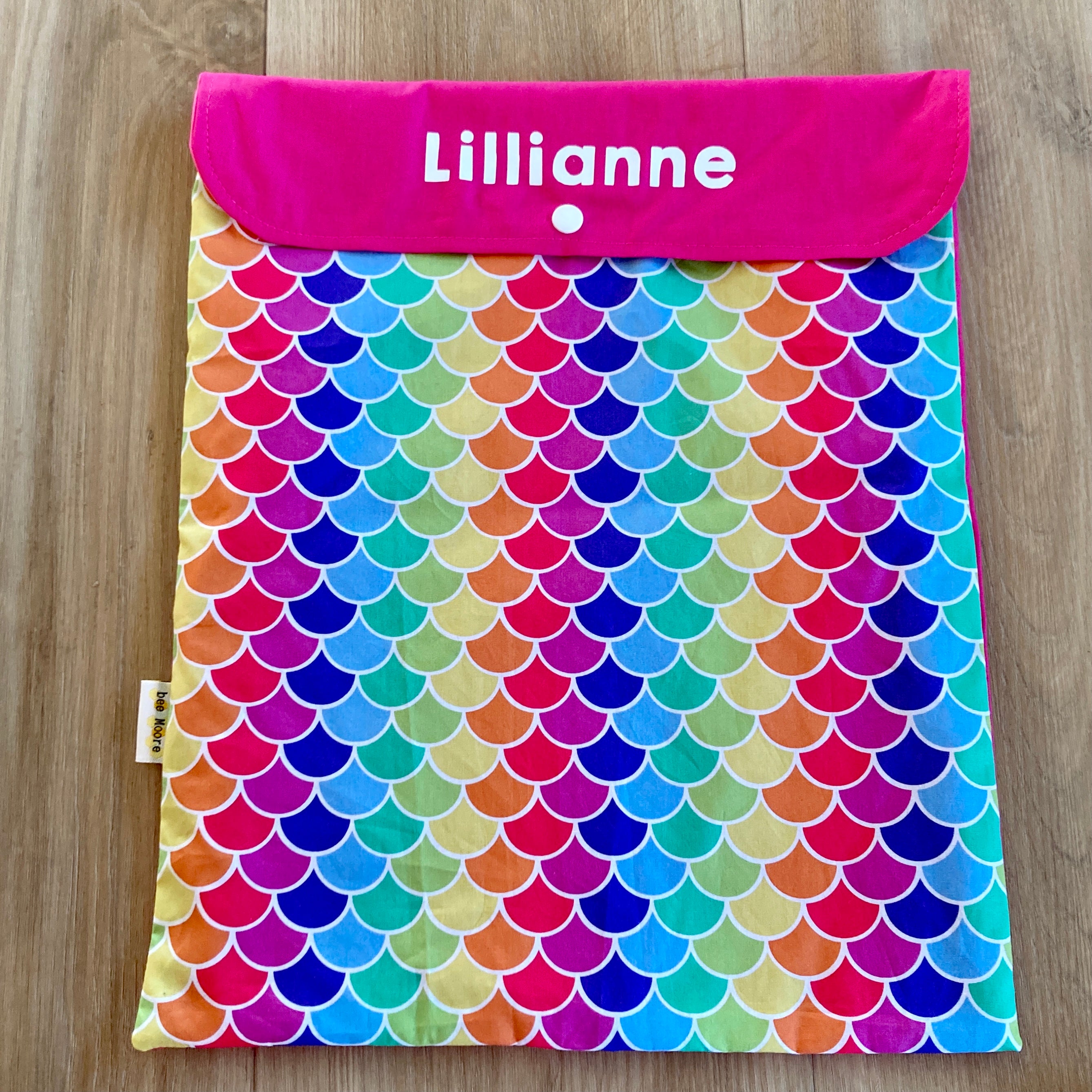 Rainbow Scales, Personalised Book Bag