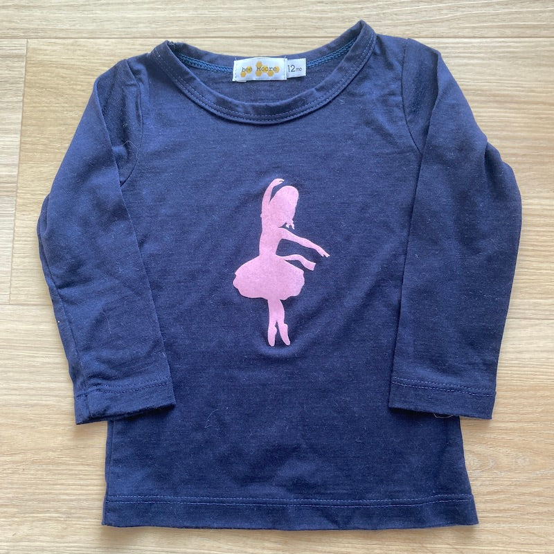 RTS, 12 month, Navy Ballerina, Merino baselayer top