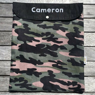 Camo, Personalised Book Bag
